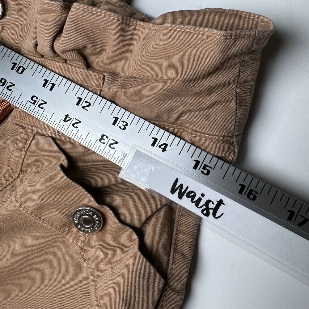 Veronica Beard Pants Womens 29 Karter Straight Leg High Rise Camel Patch Pockets - Picture 15 of 16